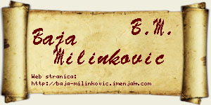 Baja Milinković vizit kartica